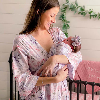 Henlee's Hydrangea Knit Maternity Robe