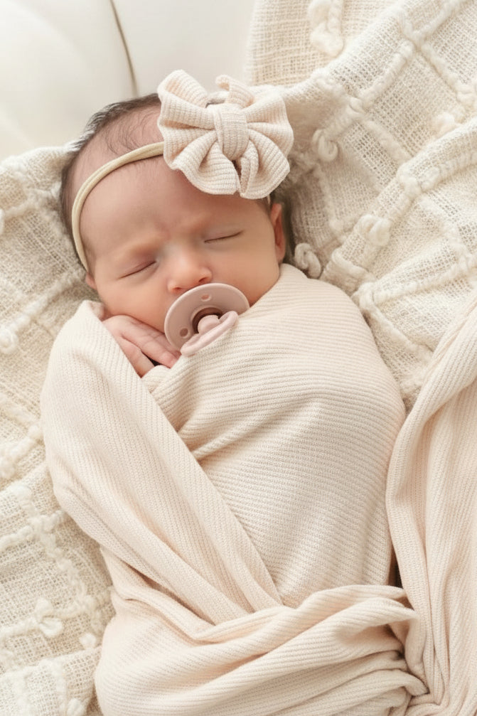 Bamboo Waffle Bow Headbands