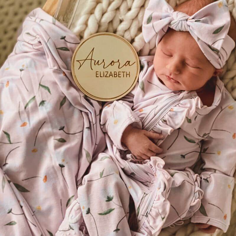 Personalized Baby Name Wood Announcement | Circles