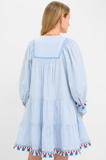 Chambray Stripe Fringe Jen Dress