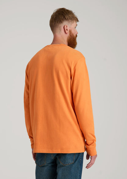 LJ&S Long Sleeve Workwear Pocket Tee for Tall Men in Marmalade