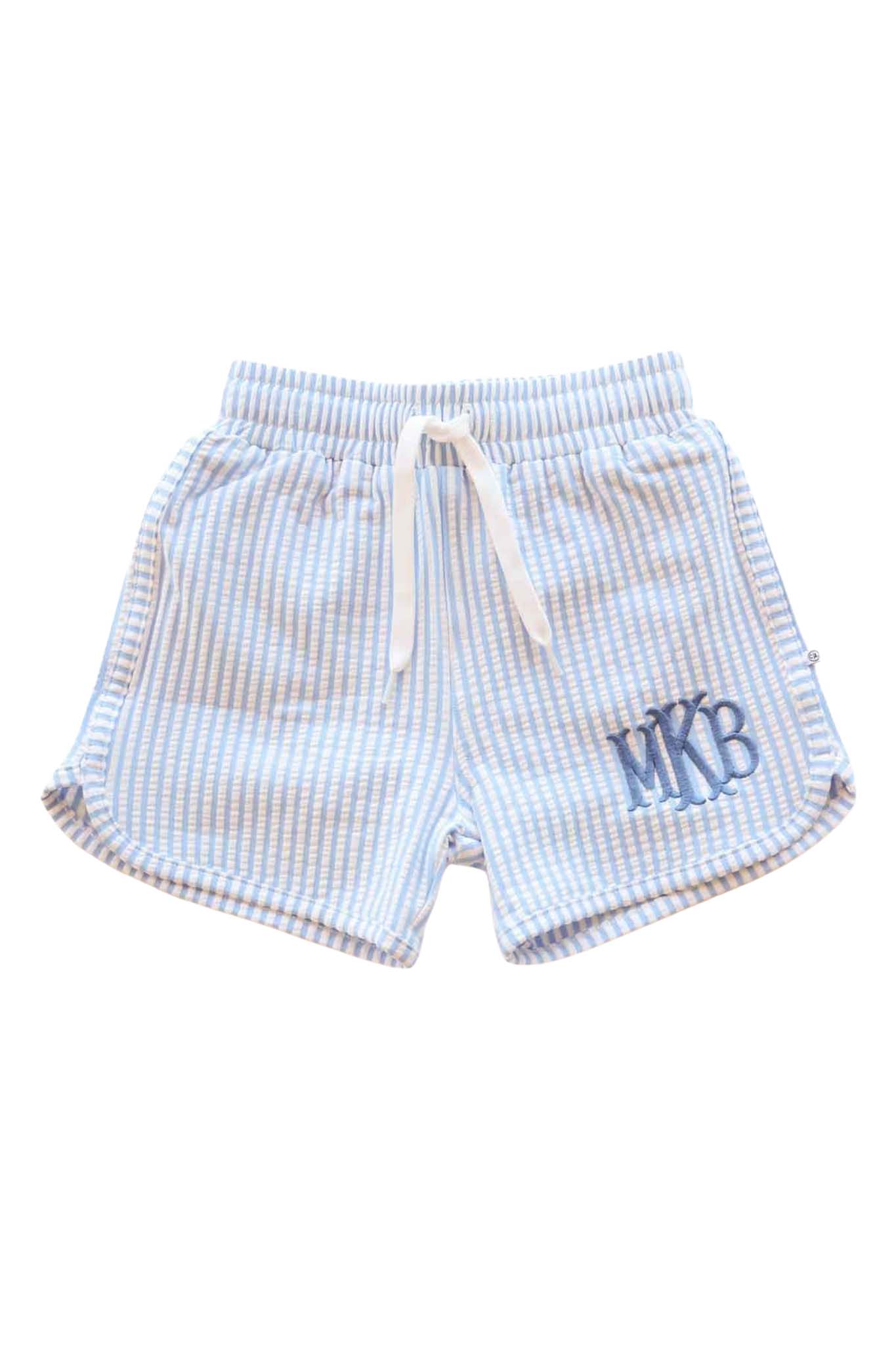 Boy's Swim Trunks | Seersucker Blue