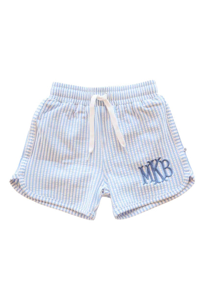 Boy's Swim Trunks | Seersucker Blue