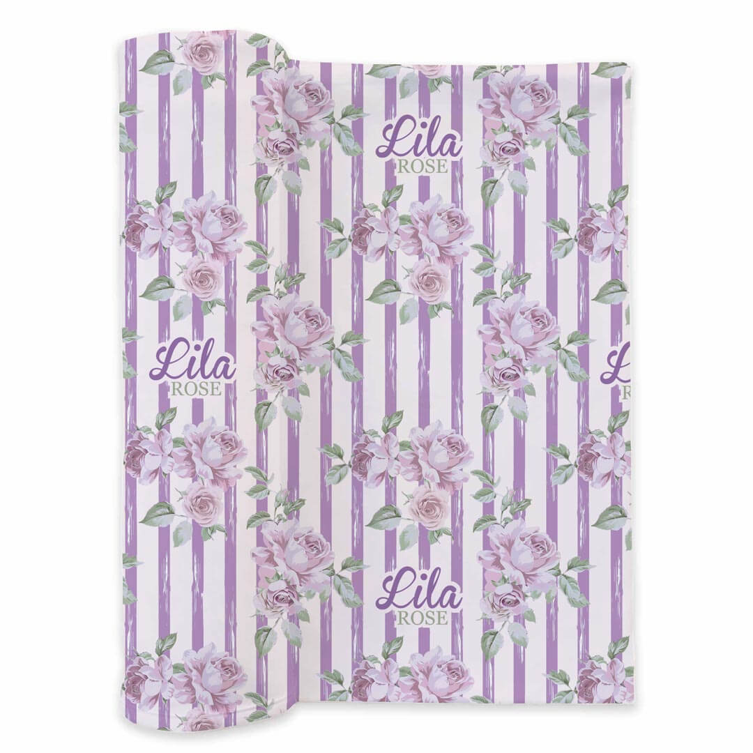 Lila's Lilacs Personalized Swaddle Blanket