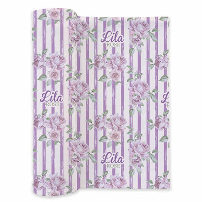 Lila's Lilacs Personalized Swaddle Blanket