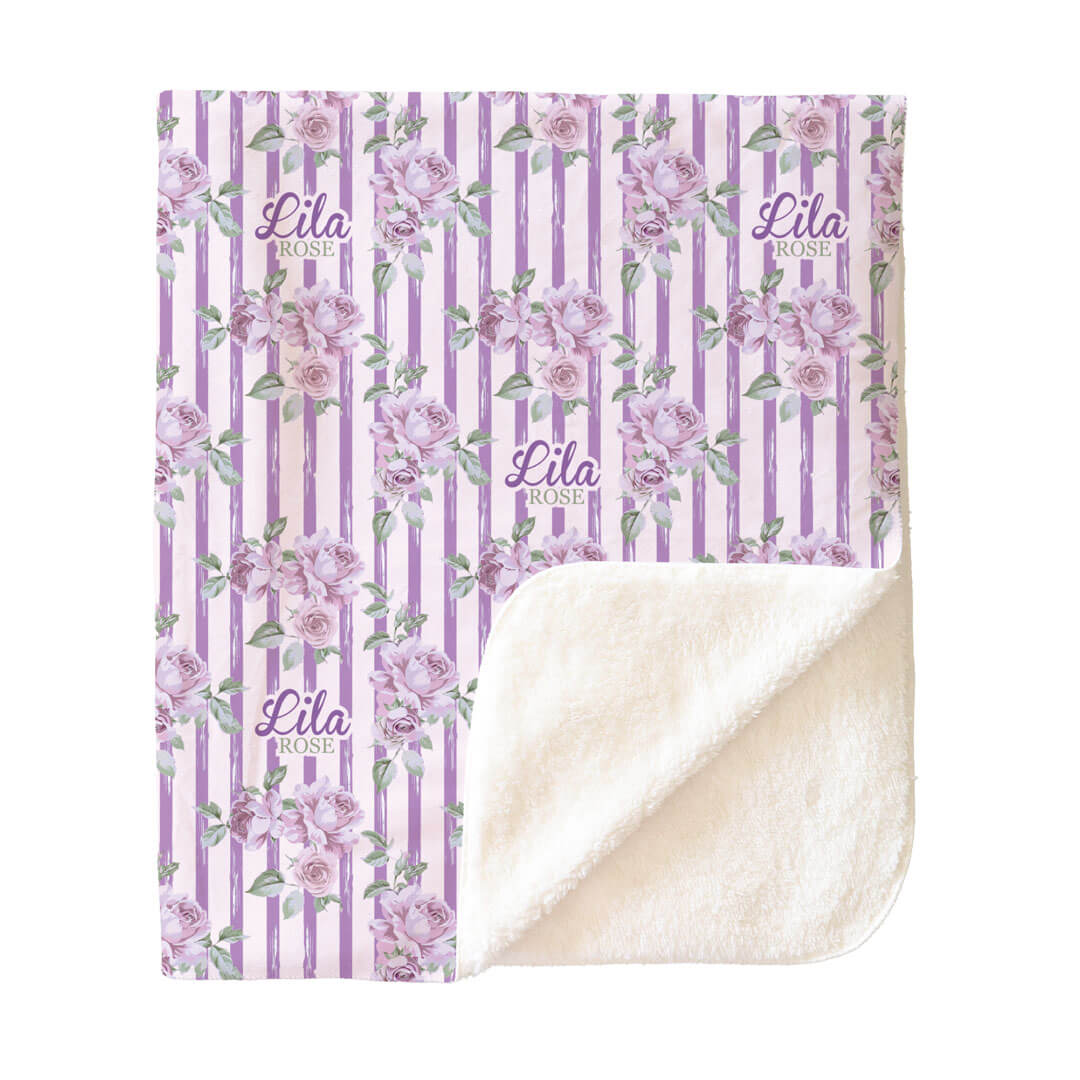 Lila's Lilacs Personalized Kids Blanket