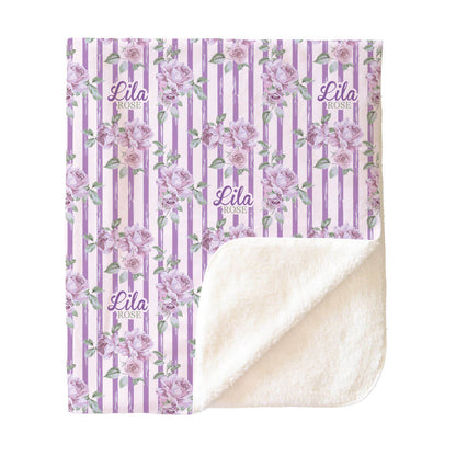 Lila's Lilacs Personalized Kids Blanket