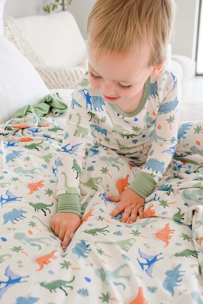 Double Sided Bamboo Blanket | Little Fossil Neutral