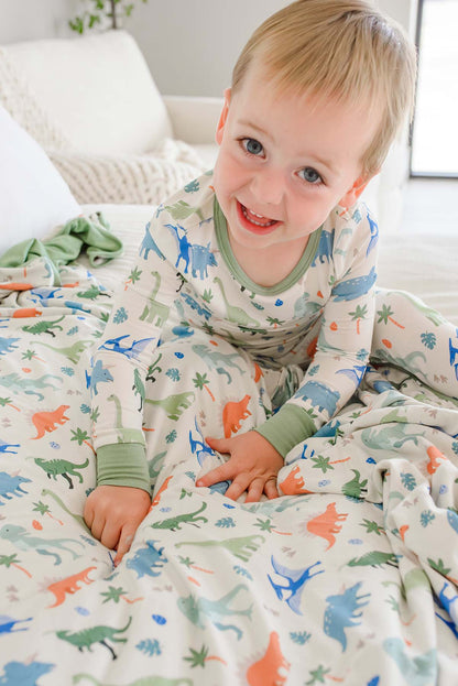 Double Sided Bamboo Blanket | Little Fossil Neutral