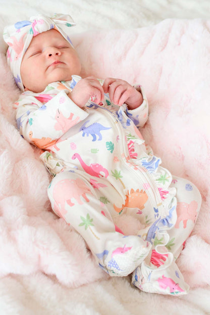 Knit Large Bow Bamboo Headwrap | Little Fossil Pink