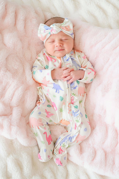 Knit Large Bow Bamboo Headwrap | Little Fossil Pink