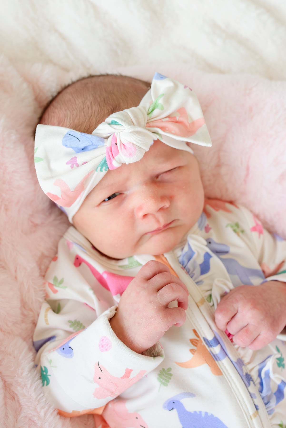 Knit Large Bow Bamboo Headwrap | Little Fossil Pink