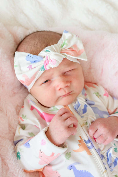 Knit Large Bow Bamboo Headwrap | Little Fossil Pink