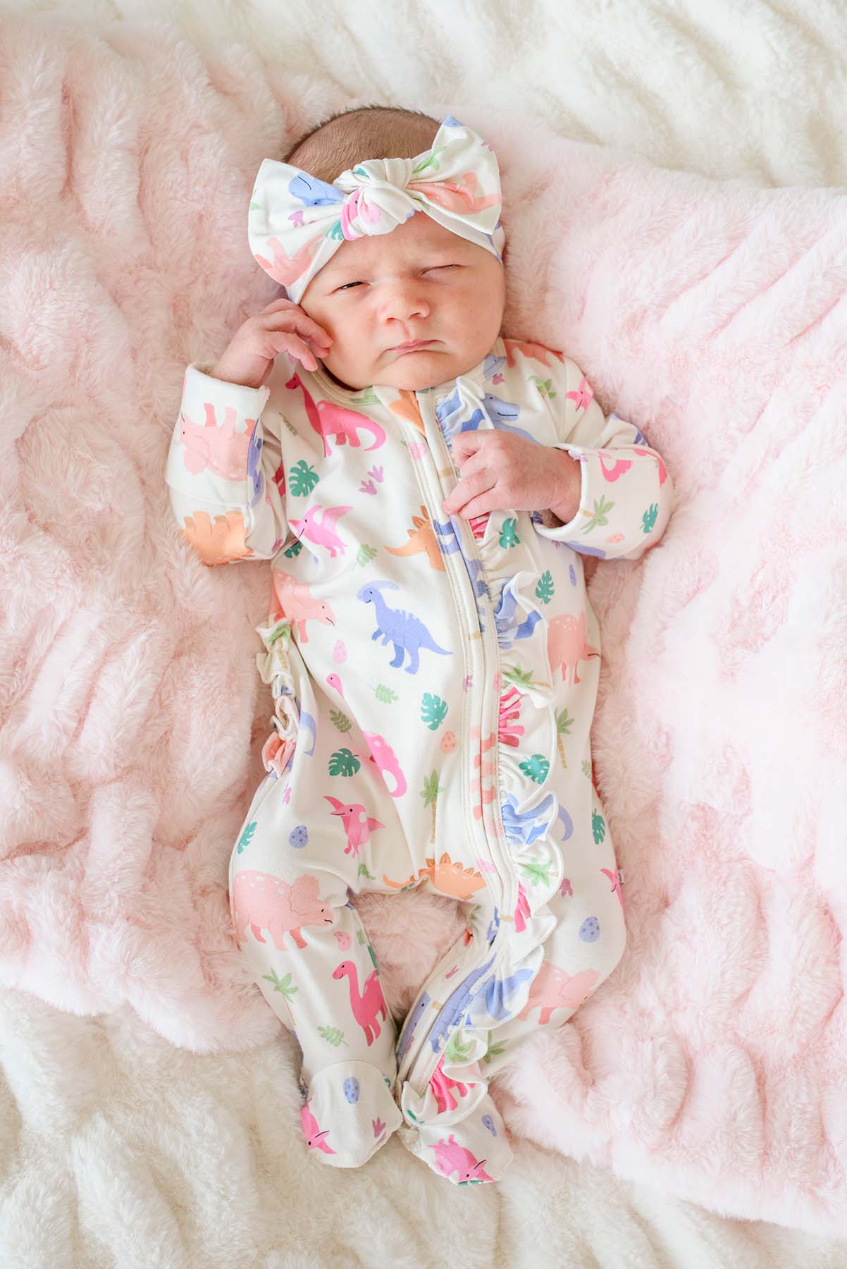 Knit Large Bow Bamboo Headwrap | Little Fossil Pink