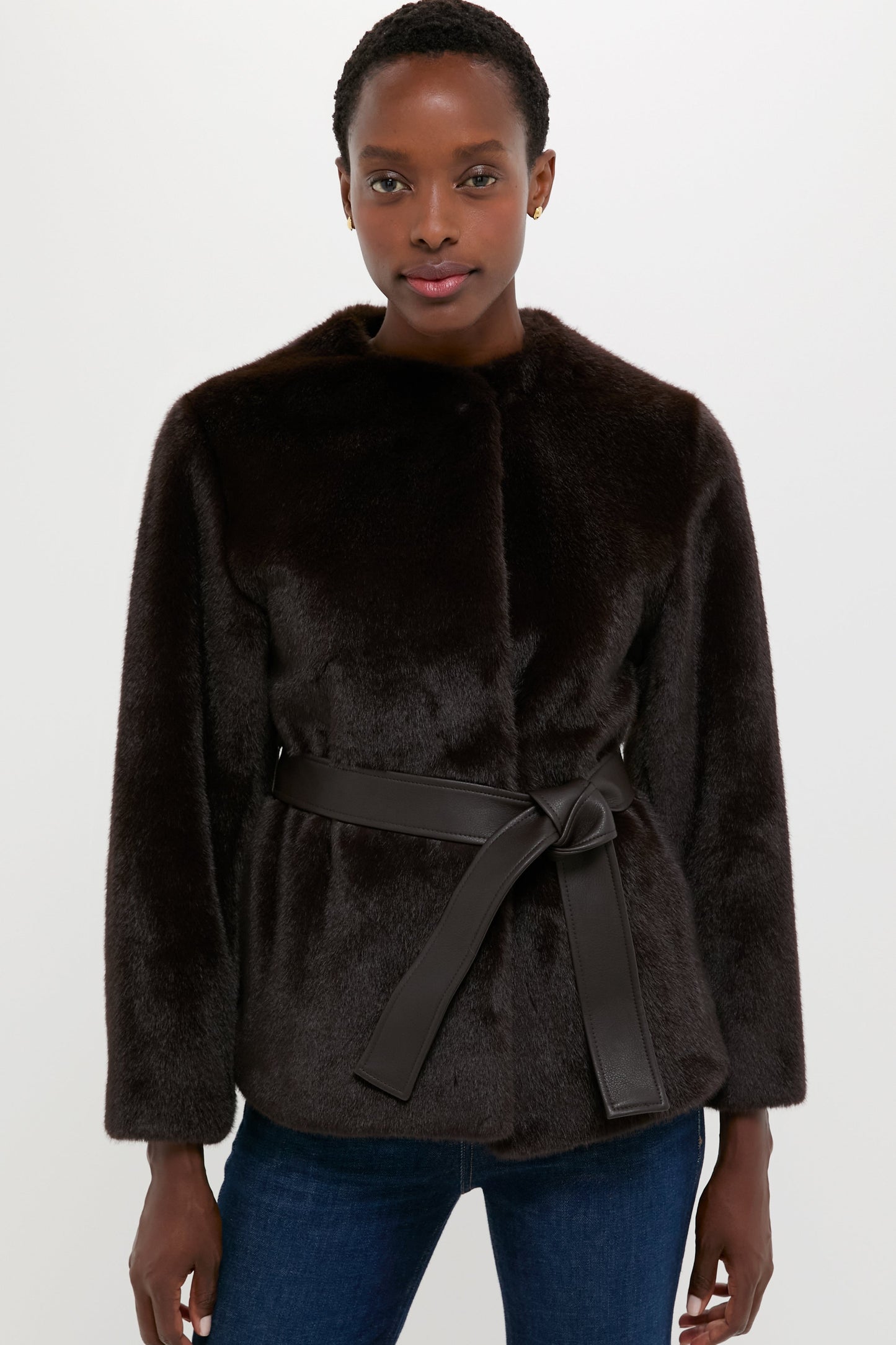 Brun Fabu Fur Wrap Coat