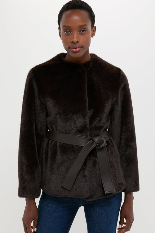 Brun Fabu Fur Wrap Coat
