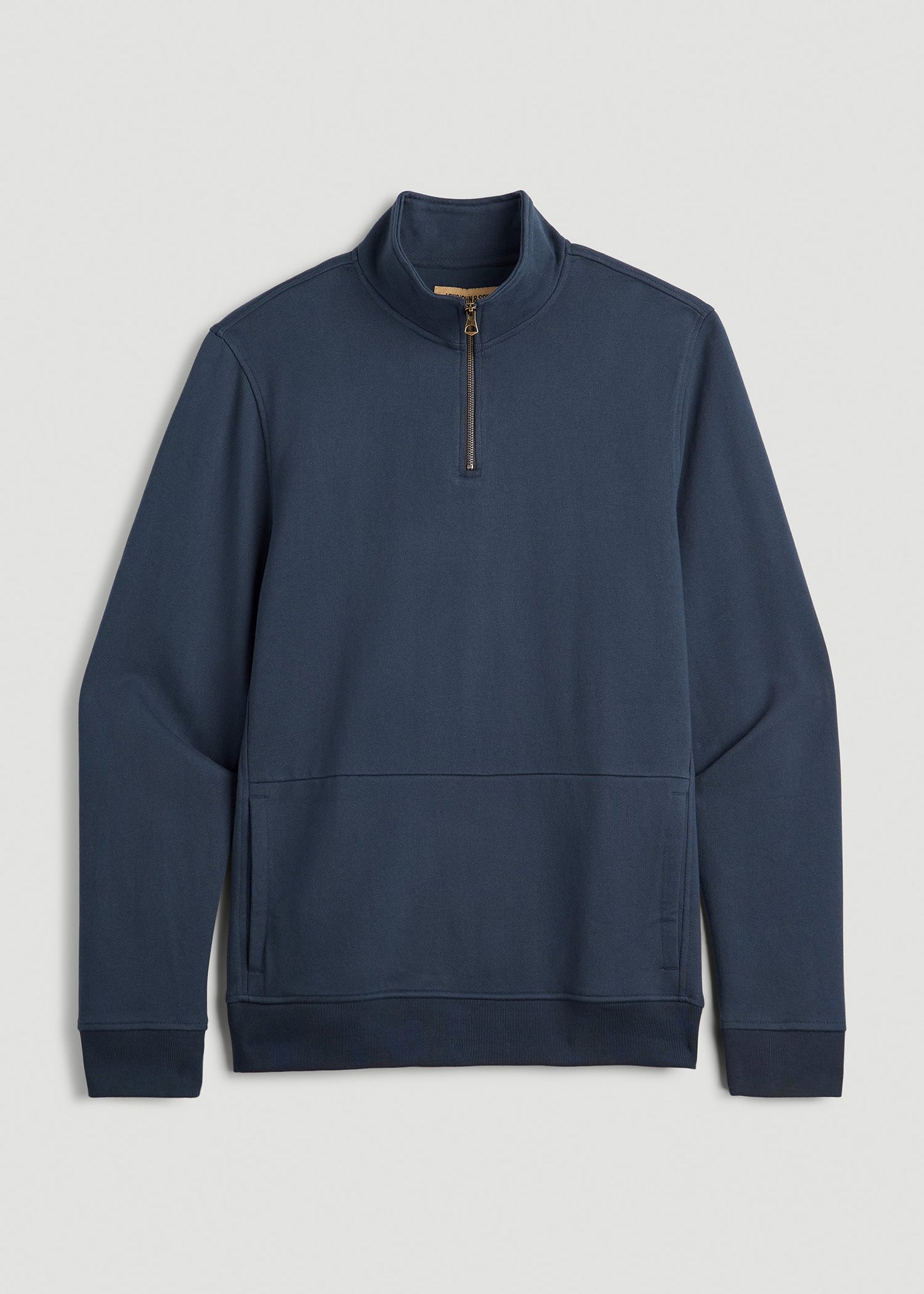 LJ&S Heavyweight Quarter-Zip Pullover for Tall Men in Vintage Midnight Navy