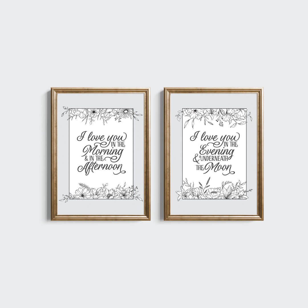 Love You In The Morning Bundled Digital Nursery Art
