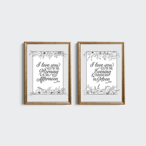 Love You In The Morning Bundled Digital Nursery Art