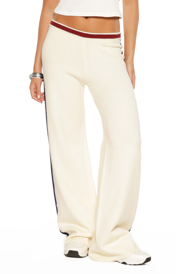 Luna Cream Knit Jacquard Track Pants