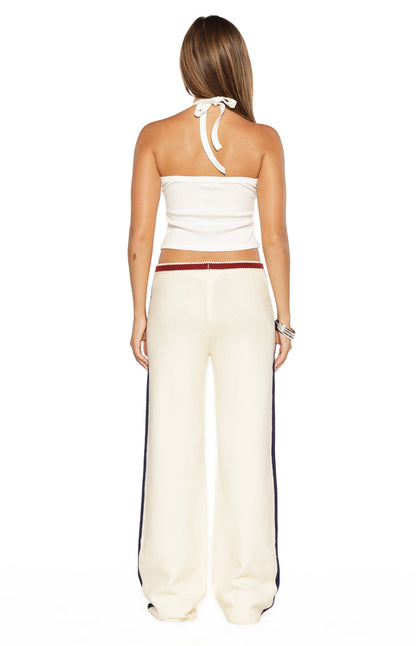 Luna Cream Knit Jacquard Track Pants