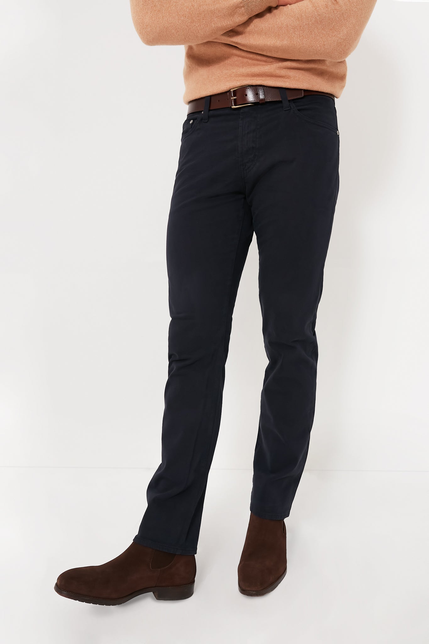 Brown Wyatt 34mm Genuine Leather Casual Jean Belt