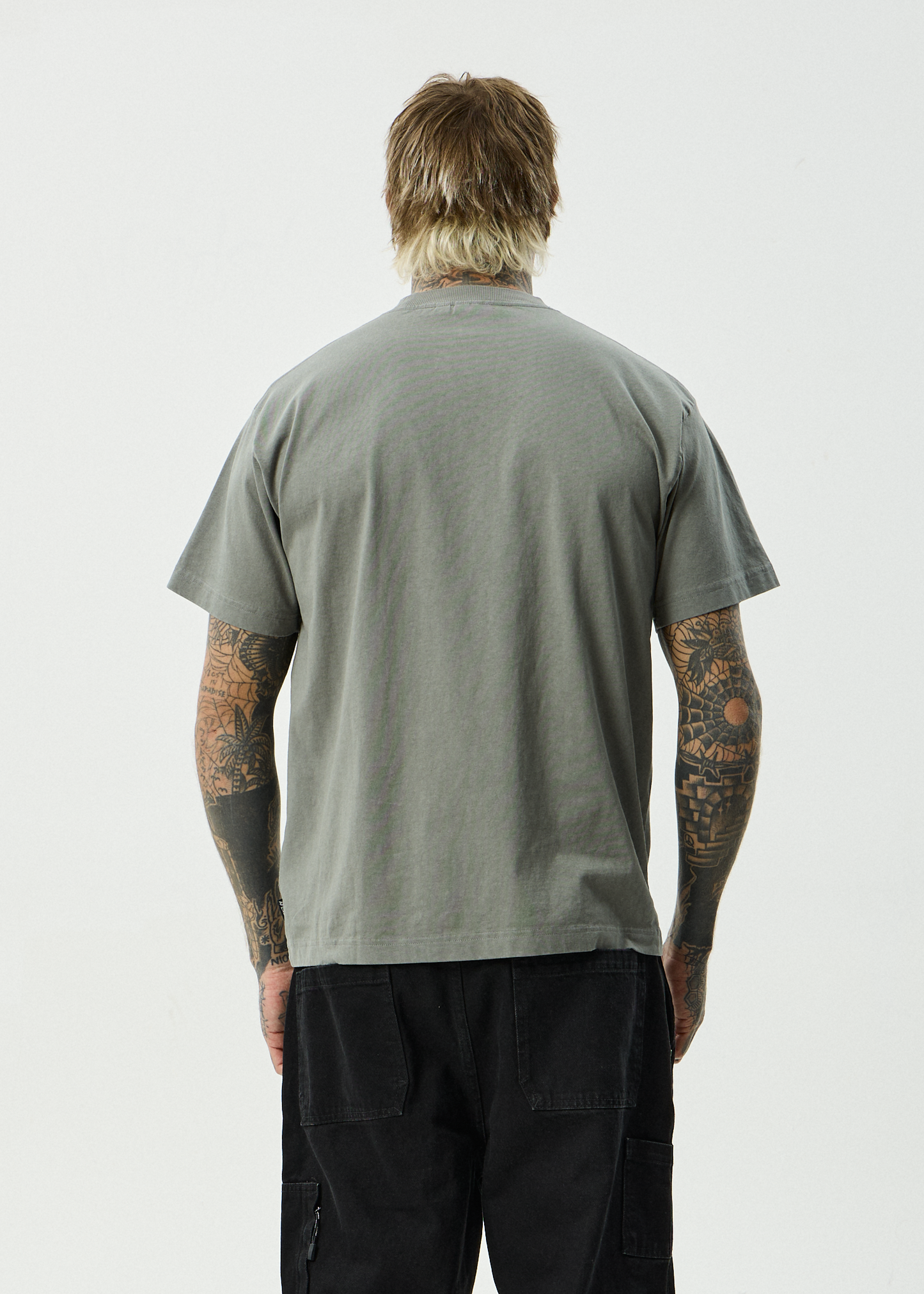 AFENDS Mens Genesis - Heavyweight Boxy Tee - Washed Sycamore