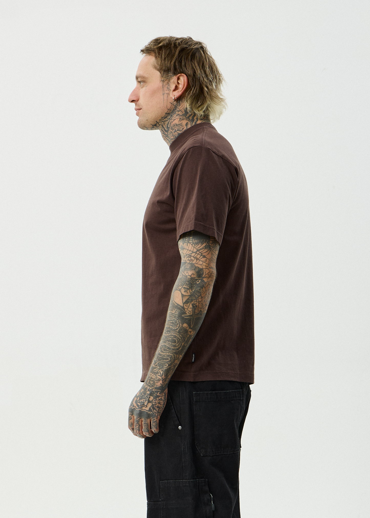 AFENDS Mens Vinyl - Retro Tee - Washed Coffee