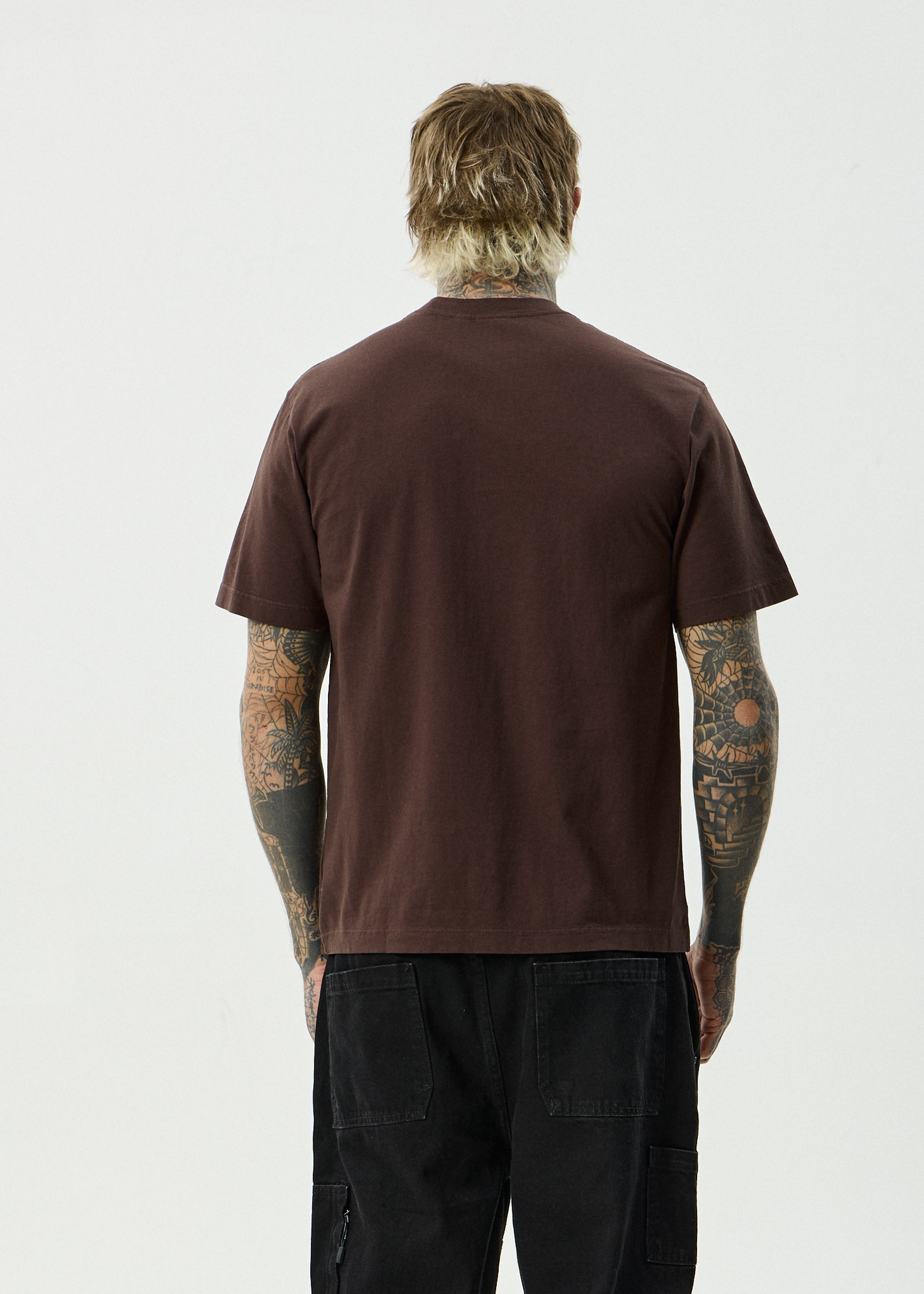 AFENDS Mens Vinyl - Retro Tee - Washed Coffee