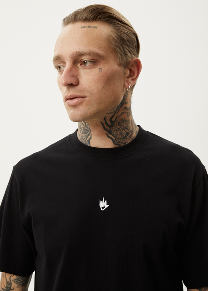 AFENDS Mens Flame - Retro Tee - Black