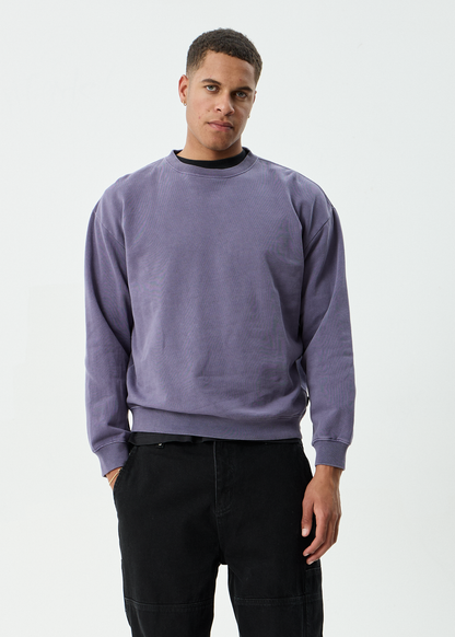 AFENDS Mens Genesis - Crew Neck - Vintage Aubergine