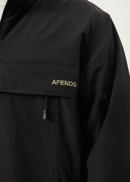 AFENDS Mens System - Water Resistant Spray Anorak Jacket - Black