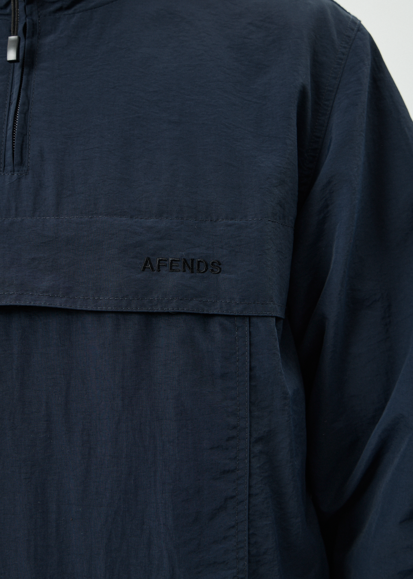 AFENDS Mens System - Water Resistant Spray Anorak Jacket - Deep Sea