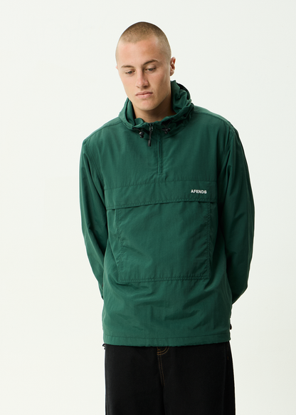 AFENDS Mens System - Water Resistant Spray Anorak Jacket - Pine