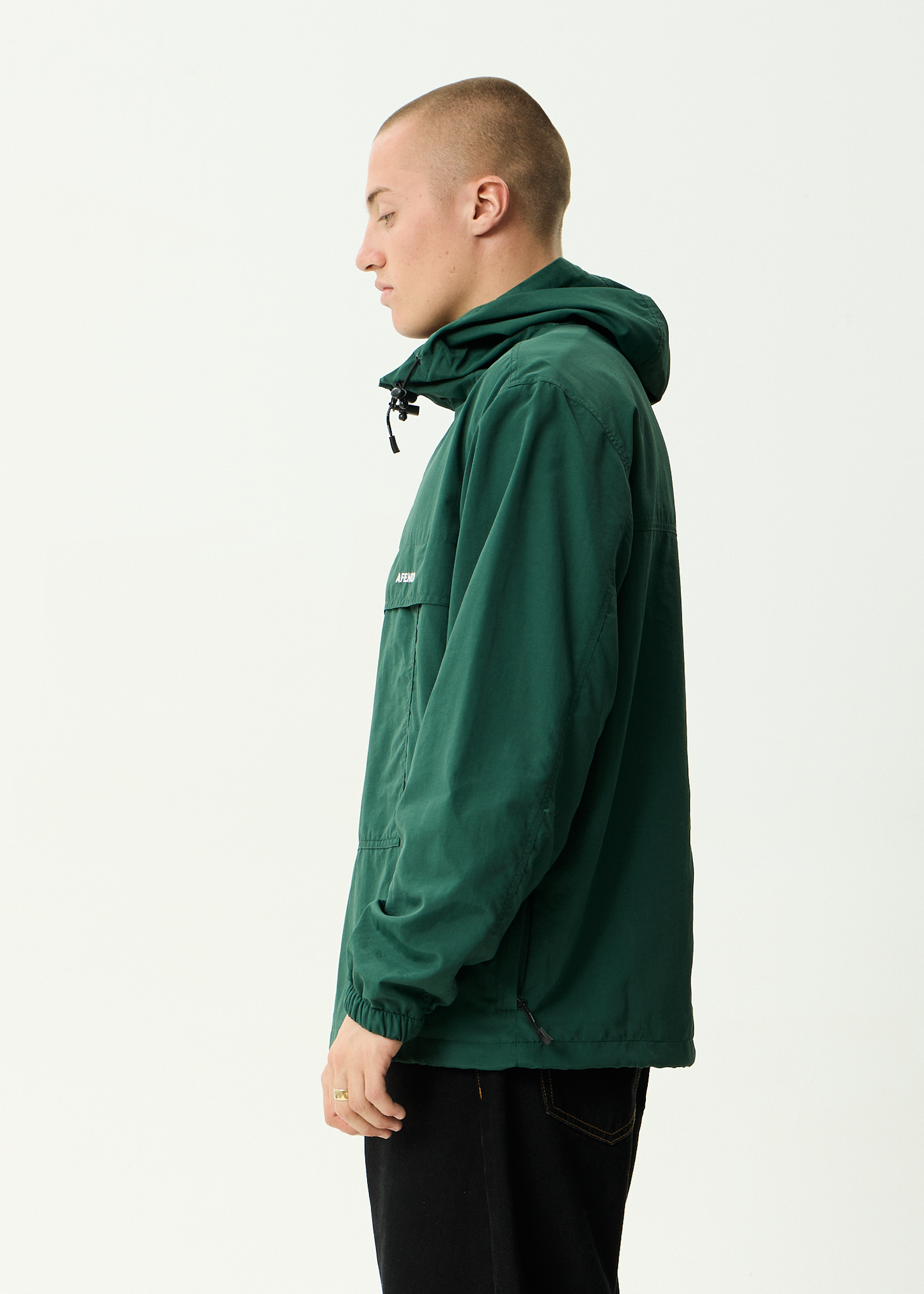 AFENDS Mens System - Water Resistant Spray Anorak Jacket - Pine