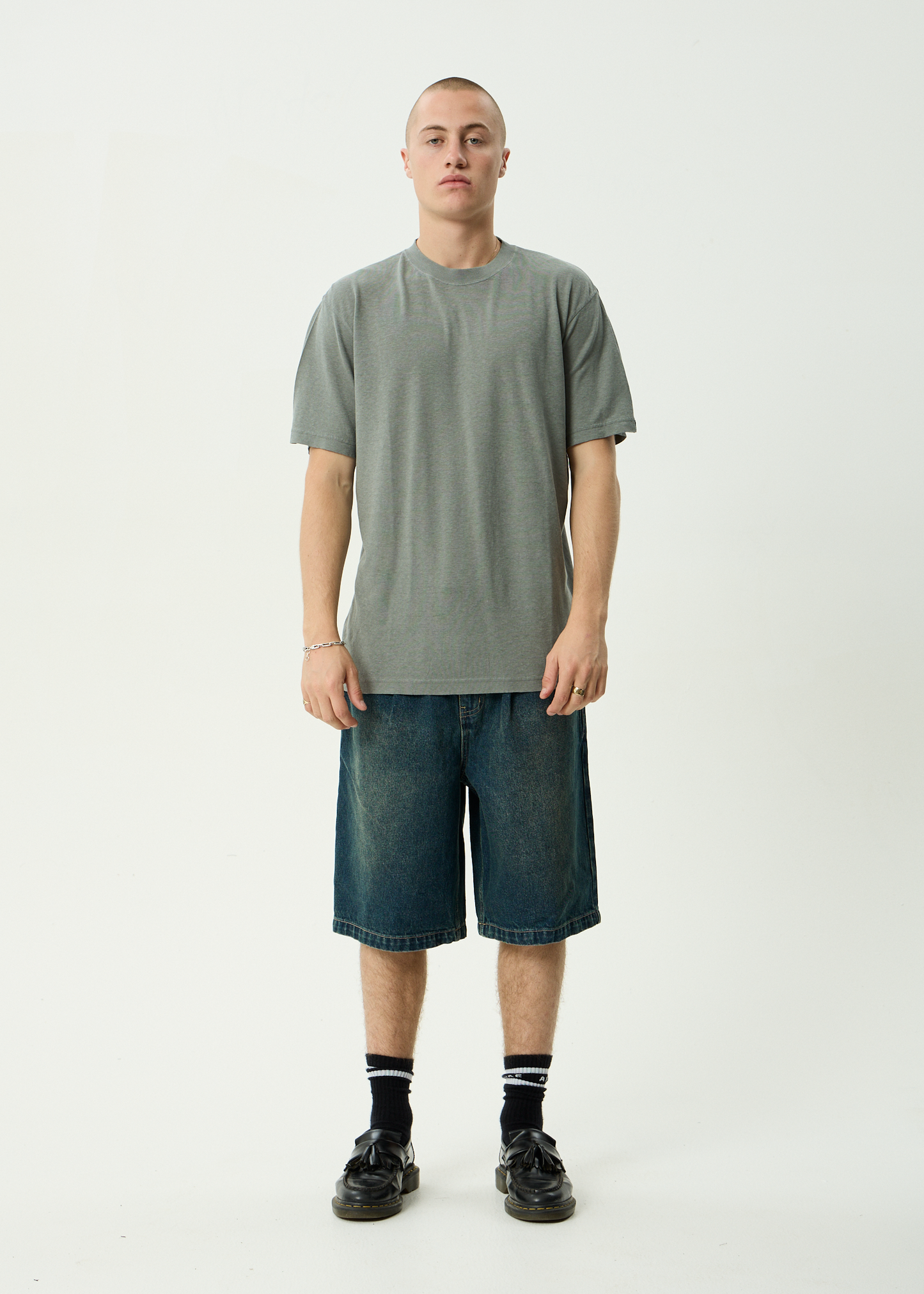 AFENDS Mens Classic - Retro Tee - Washed Sycamore