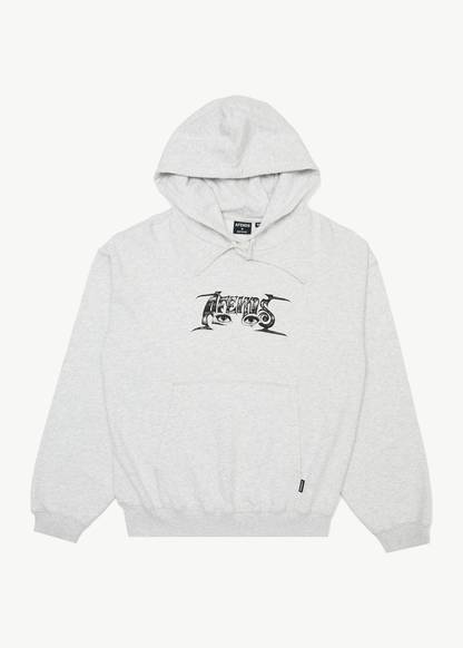 AFENDS Mens All Eyez - Boxy Hoodie - Grey Marle