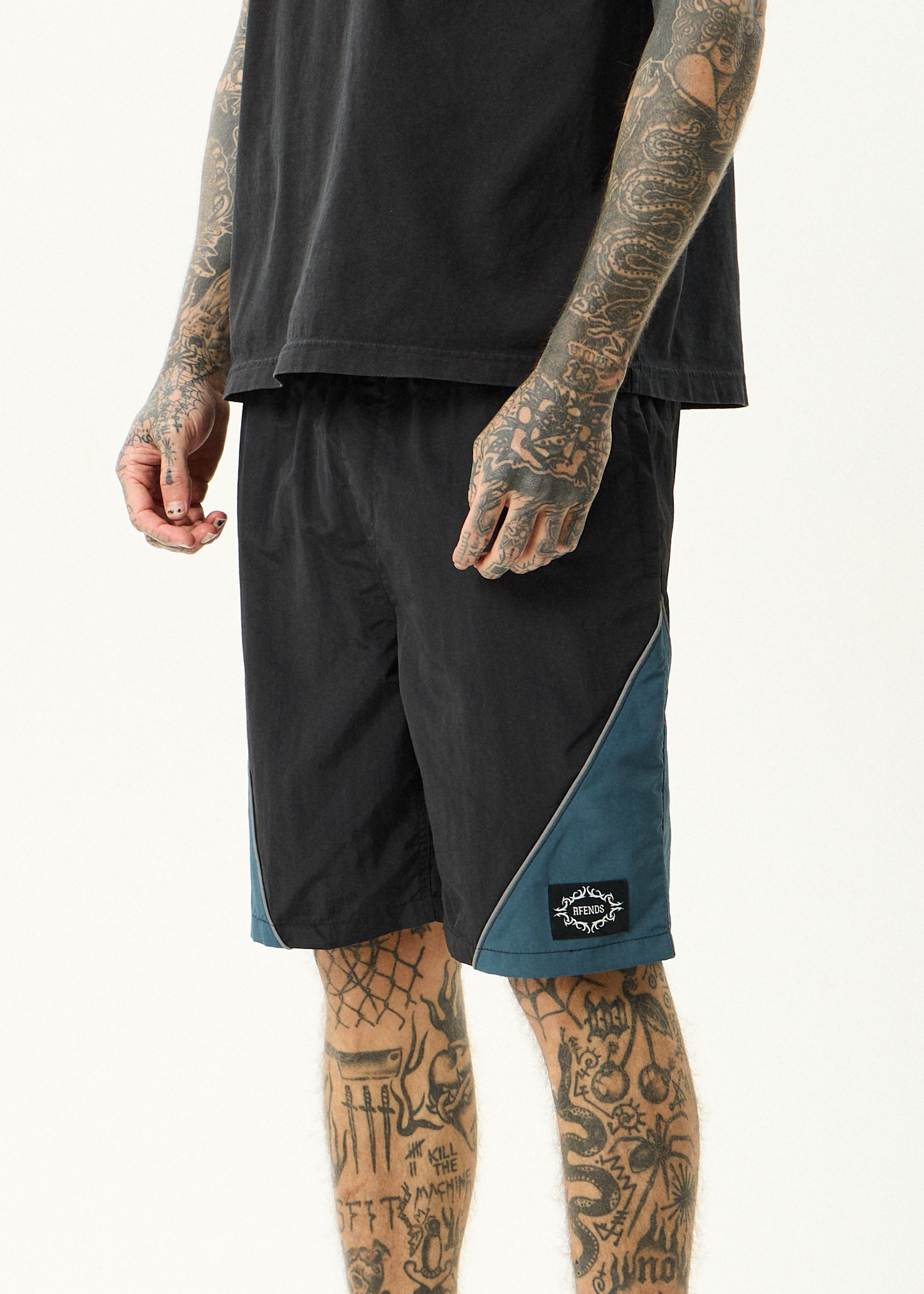 AFENDS Mens My Tribe - Panelled Short 20" - Black