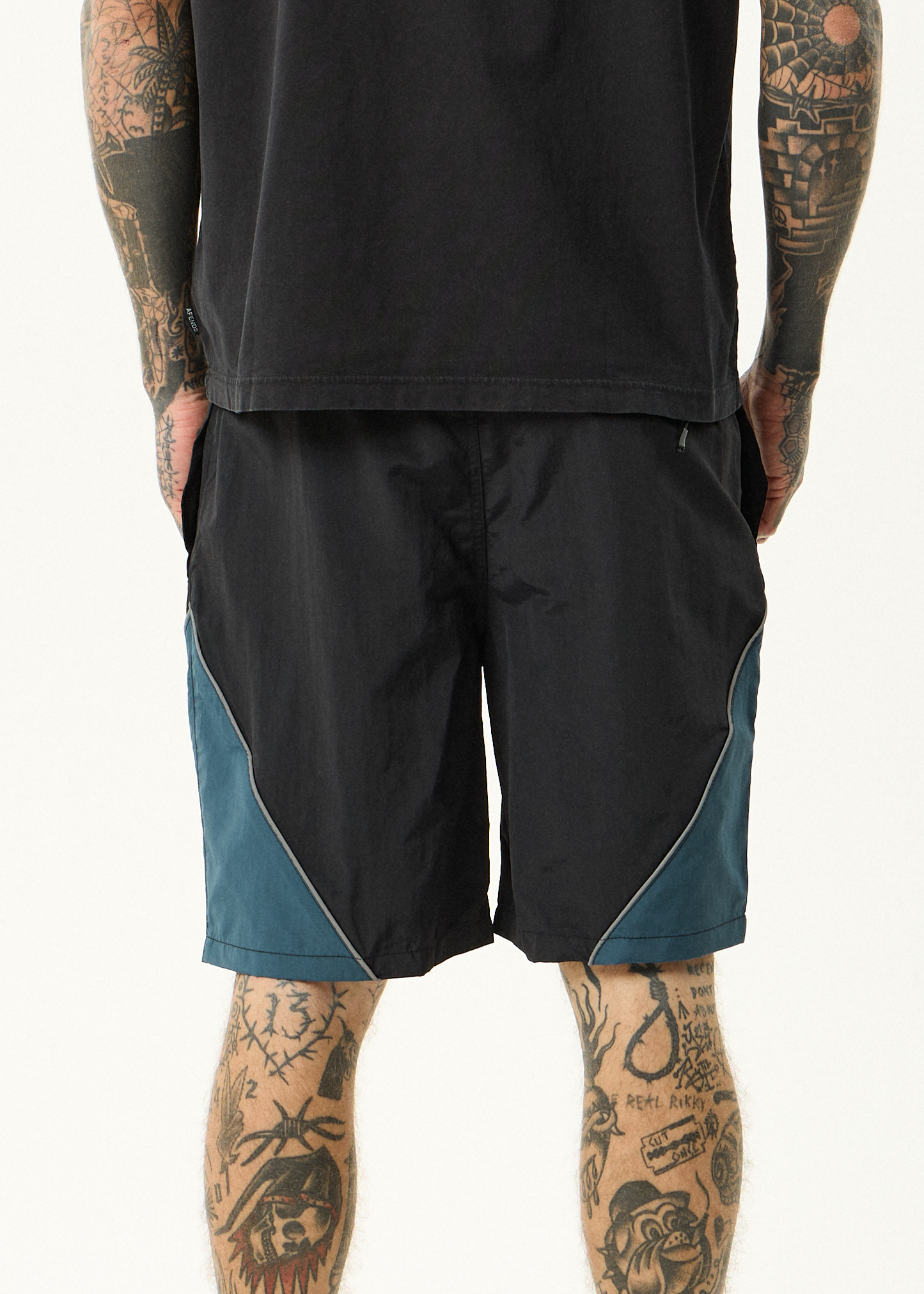 AFENDS Mens My Tribe - Panelled Short 20" - Black