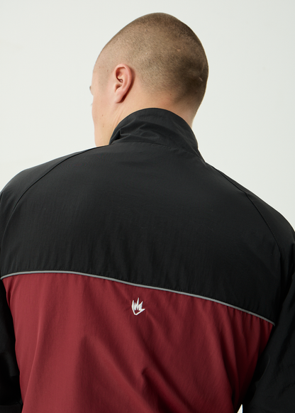 AFENDS Mens Sporting - Sports Spray Jacket - Burgundy