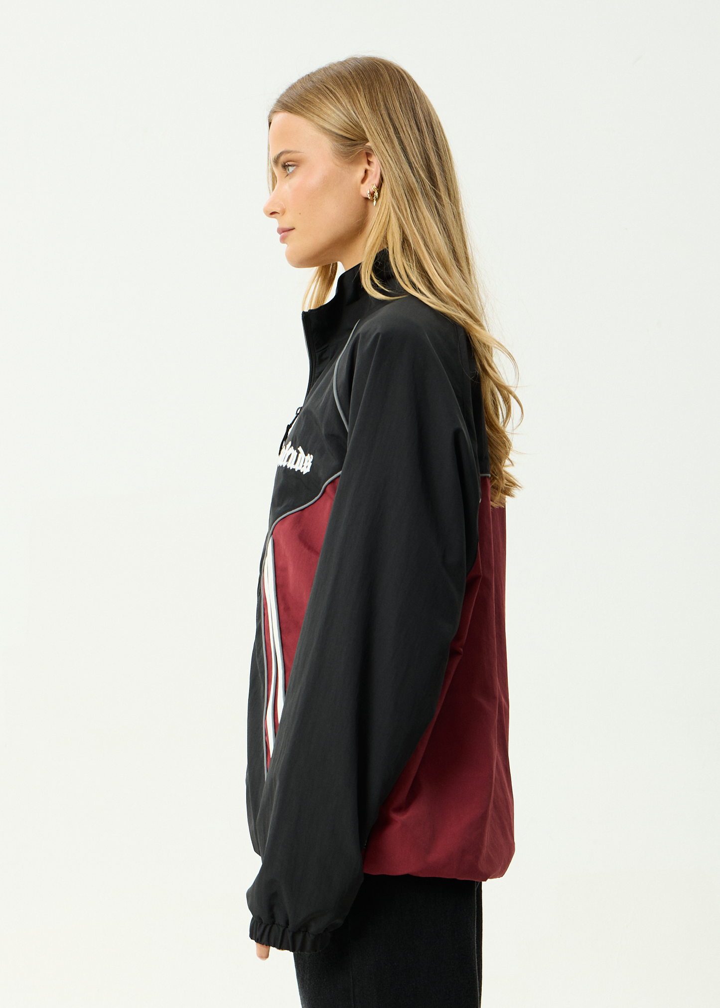 AFENDS Mens Sporting - Sports Spray Jacket - Burgundy