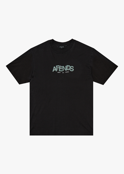 AFENDS Mens Safety - Retro Tee - Stone Black