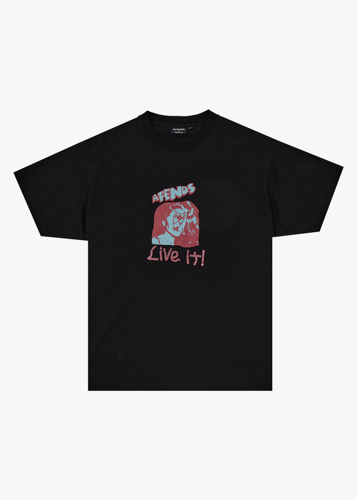 AFENDS Mens Live It - Boxy Tee - Black