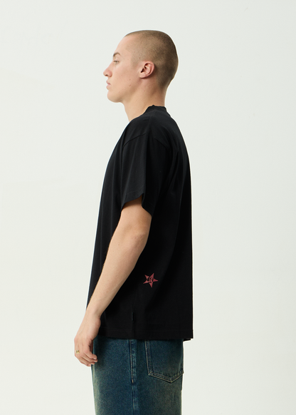 AFENDS Mens Live It - Boxy Tee - Black