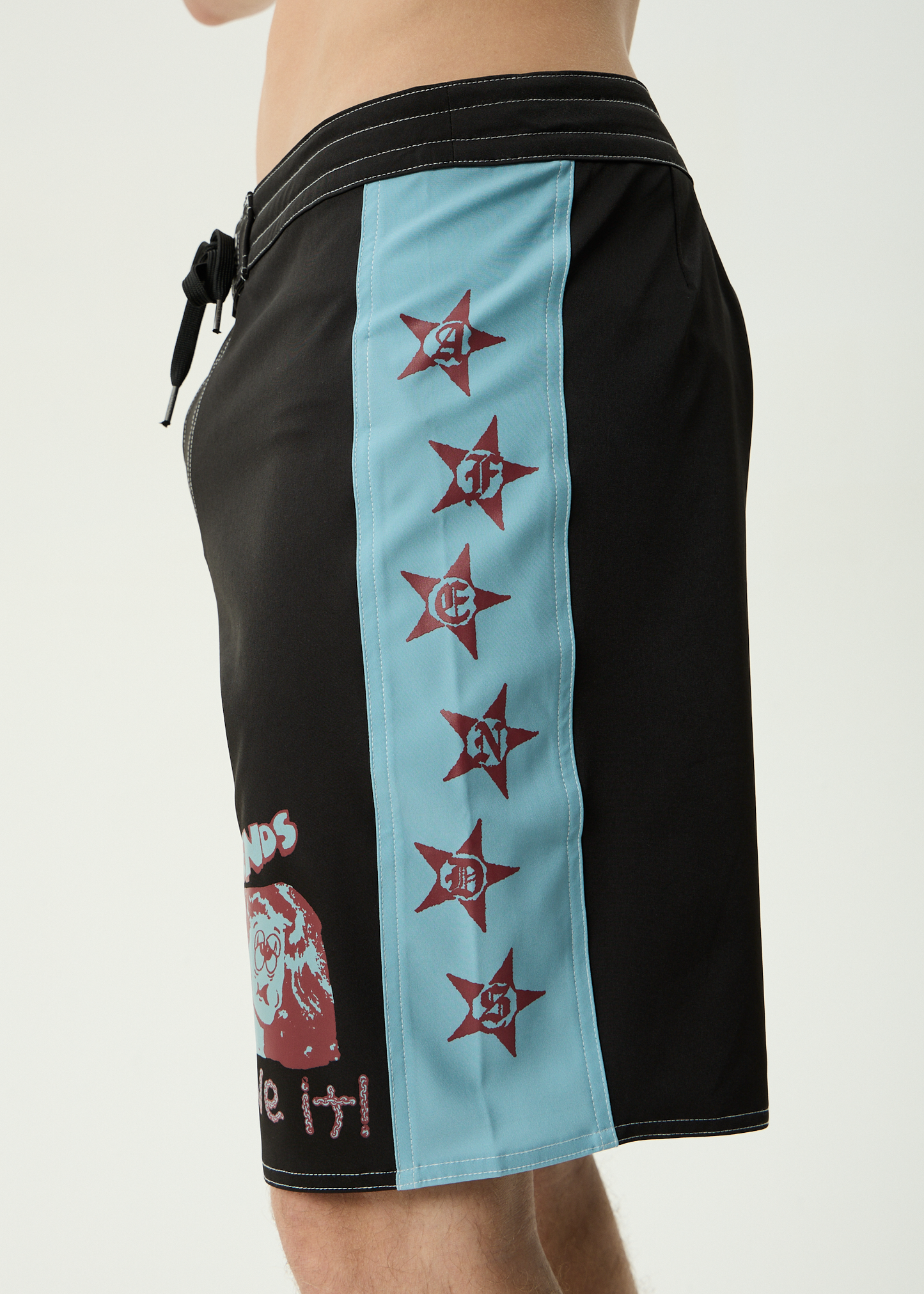 AFENDS Mens Live It - Surf Related V2 Boardshorts 19" - Black