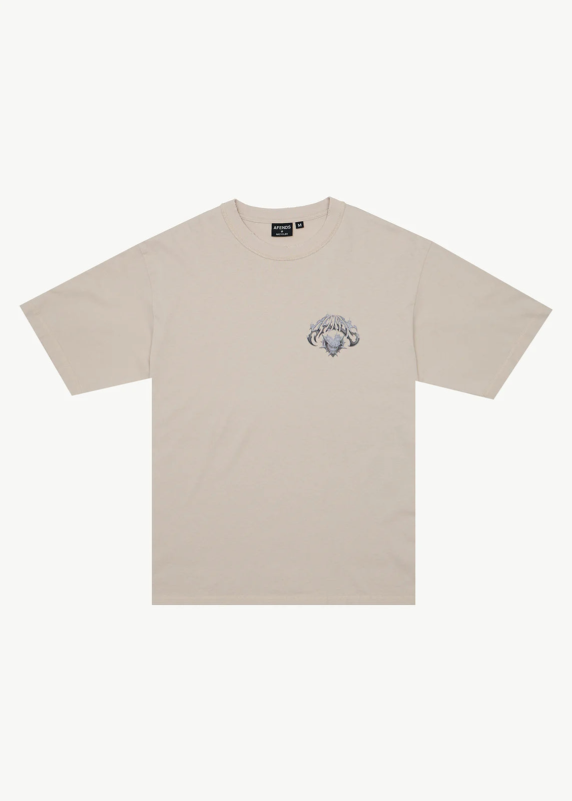 AFENDS Mens Scorpius - Heavyweight Boxy Tee - Moonbeam