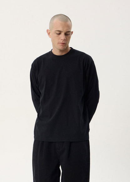 AFENDS Mens Genesis - Boxy Long Sleeve Tee - Black