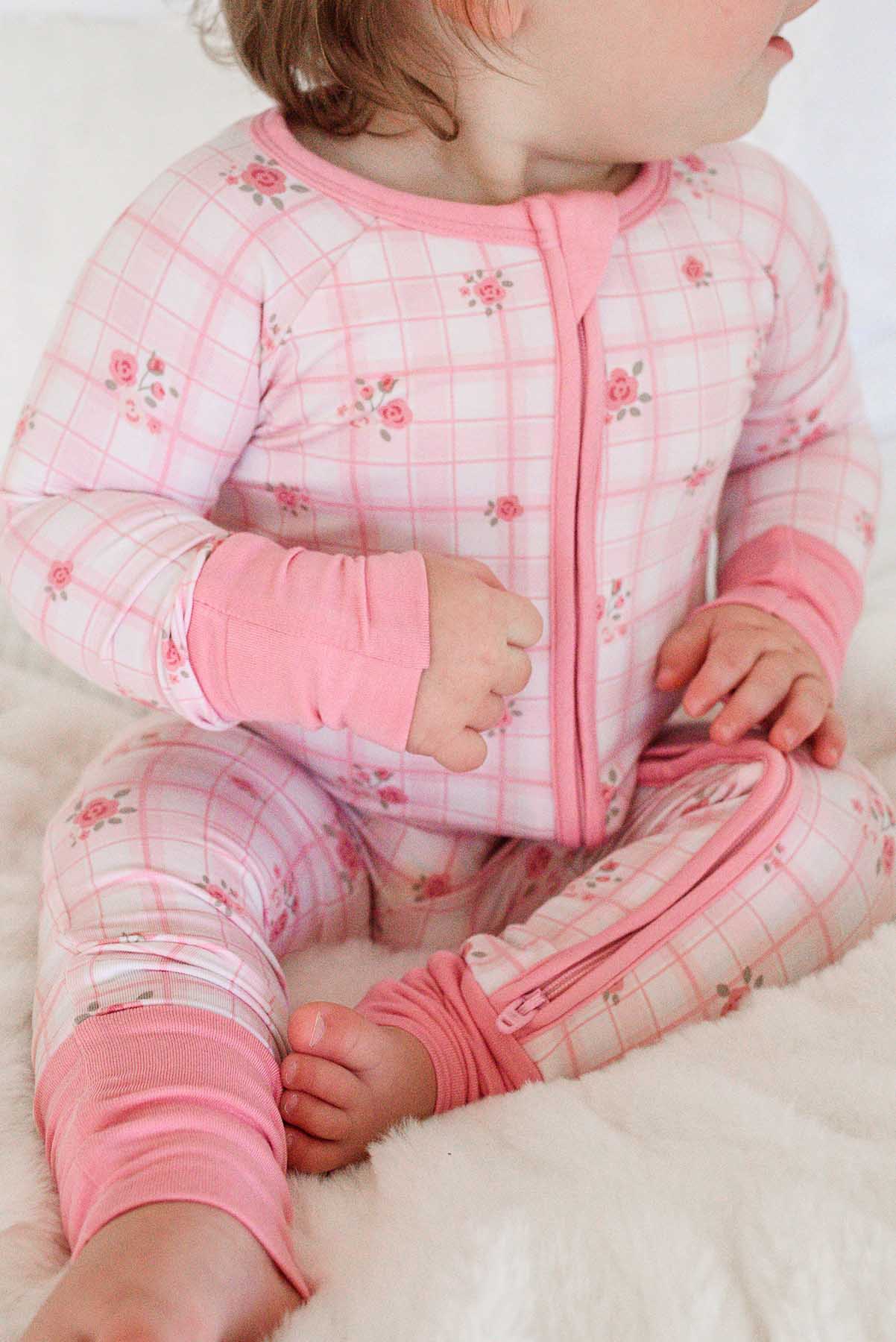 Convertible Bamboo Zip Romper | Primrose Plaid