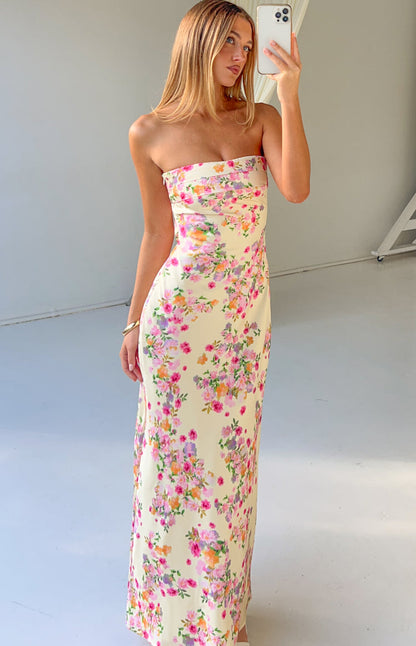 Maiah Yellow Bloom Maxi Dress
