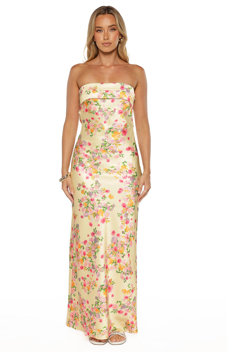 Maiah Yellow Bloom Maxi Dress